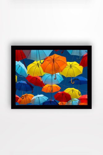 ASIR Obraz na MDF s rámem BAREVNÉ DEŠTNÍKY 56 x 41 cm - Obrázek 2