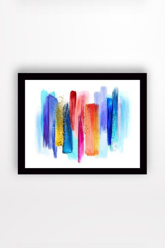 ASIR Obraz na MDF s rámem BAREVNÉ SVISLÉ PRUHY 56 x 41 cm - Obrázek 2