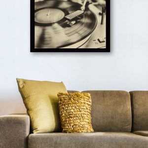 ASIR Obraz na MDF s rámem GRAMOFON 56 x 41 cm