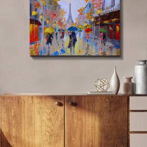ASIR Obraz na plátně DEŠTIVÝ DEN V PAŘÍŽI 70 x 50 cm
