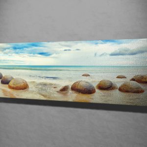 ASIR Obraz na plátně PLÁŽ S KAMENY 80 x 30 cm