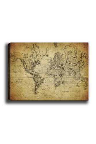 ASIR Obraz na plátně STARÁ MAPA SVĚTA 100 x 70 cm - Obrázek 2
