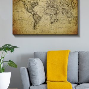 ASIR Obraz na plátně STARÁ MAPA SVĚTA 100 x 70 cm