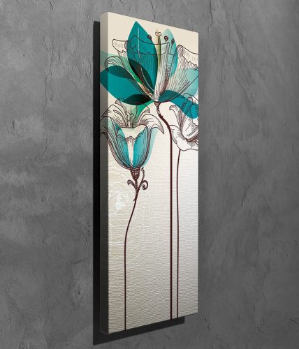 ASIR Obraz na plátně TYRKYSOVÉ KVĚTY 30 x 80 cm