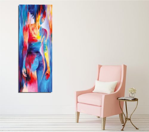 ASIR Obraz na plátně ŽENA ODĚNÁ DO BAREV 30 x 80 cm - Obrázek 2