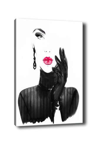 ASIR Obraz na plátně ŽENA S ČERNOU RUKAVIČKOU 50 x 70 cm - Obrázek 2