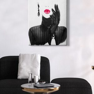 ASIR Obraz na plátně ŽENA S ČERNOU RUKAVIČKOU 50 x 70 cm