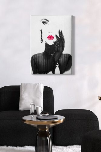 ASIR Obraz na plátně ŽENA S ČERNOU RUKAVIČKOU 50 x 70 cm