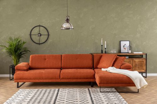 ASIR Rohová sedací souprava MUSTANG LARGE R oranžová