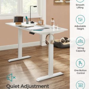 SONGMICS Nastavitelný elektrický rám stolu 107-175 cm bílý