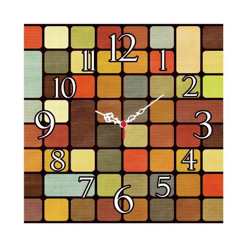 ASIR Nástěnné hodiny MDF BAREVNÉ ČTVEREČKY 40 x 40 cm - Obrázek 2