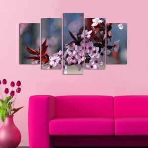 ASIR Obraz na MDF 5ks KVETOUCÍ STROM 20 x 60 (1) 20 x 50  (2) 20 x 40 cm (2 )