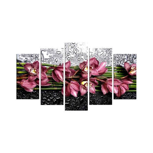 ASIR Obraz na MDF 5ks ORCHIDEA 20 x 60 (1) 20 x 50 (2) 20 x 40 cm (2) - Obrázek 2