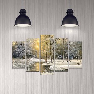 ASIR Obraz na MDF 5ks POD SNĚHEM 20 x 60 cm (1) 20 x 50 cm (2) 20 x 40 cm (2)