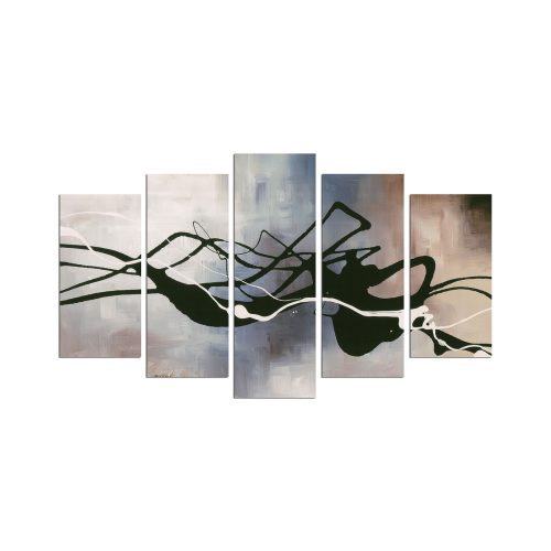 ASIR Obraz na MDF 5ks ROZLITÉ BARVY 20 x 60 (1) 20 x 50 (2) 20 x 40 cm (2) - Obrázek 2