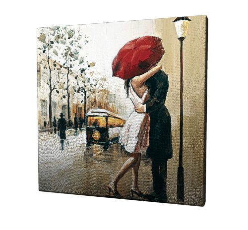 ASIR Obraz na plátně ROMANTICKÁ SCHŮZKA V DEŠTI 45 x 45 cm - Obrázek 2