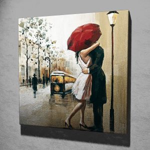ASIR Obraz na plátně ROMANTICKÁ SCHŮZKA V DEŠTI 45 x 45 cm