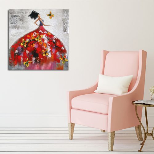 ASIR Obraz na plátně ŠATY S MOTÝLI 45 x 45 cm - Obrázek 2