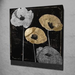 ASIR Obraz na plátně VLČÍ MÁKY V ČERNÉM 45 x 45 cm
