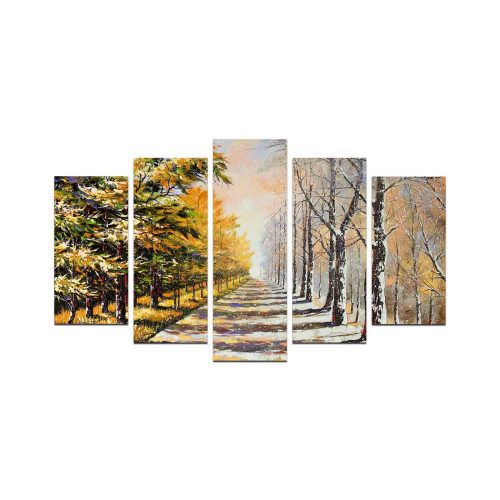 ASIR Obraz na MDF 5ks PODZIM ZIMA 20 x 60 (1) 20 x 50 (2) 20 x 40 cm (2) - Obrázek 2