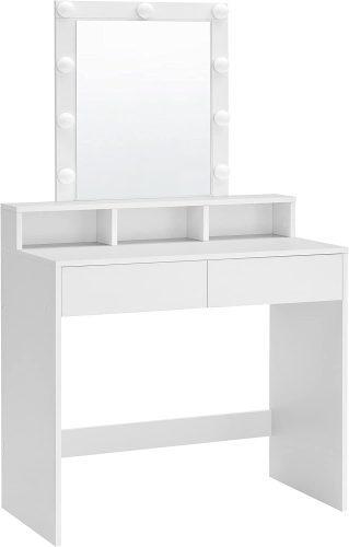 VASAGLE Toaletní stolek s osvětlením bílý - Obrázek 2