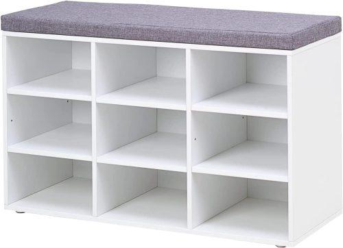 VASAGLE Botník lavice 9 polic 78 x 48 cm bílá - Obrázek 2