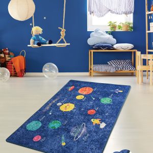 ASIR Dětský koberec (140 x 190) SPACE modrý – sluneční soustava