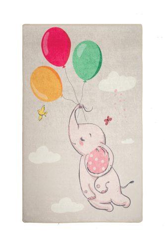 ASIR Dětský koberec(100 x 160 cm) BALLOONS hnědý – slon s balónky - Obrázek 2