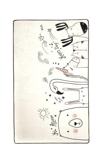 ASIR Dětský koberec(100 x 160 cm) BE HAPPY bílý - Obrázek 2