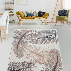 ASIR Koberec (80 x 140) ESSICCATO béžový s peřím
