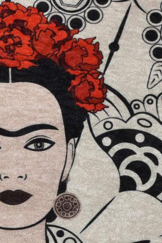 ASIR Kulatý koberec (140 cm) FRIDA ROUND béžový – Frida Kahlo s ornamenty - Obrázek 2