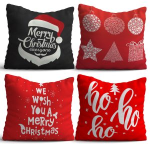ASIR Set povlaků na polštář NYXMAS09 červený Vánoční