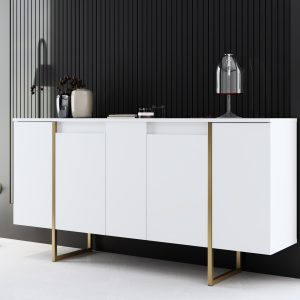 ASIR Skříňka LUXE bílá a zlatá
