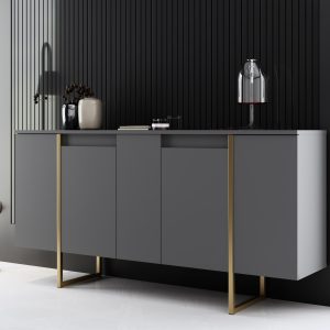 ASIR Skříňka LUXE šedá a zlatá