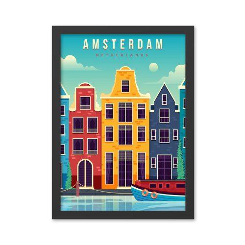 ASIR Dekorativní obraz MDF Barevné domy v Amsterdamu - Obrázek 2
