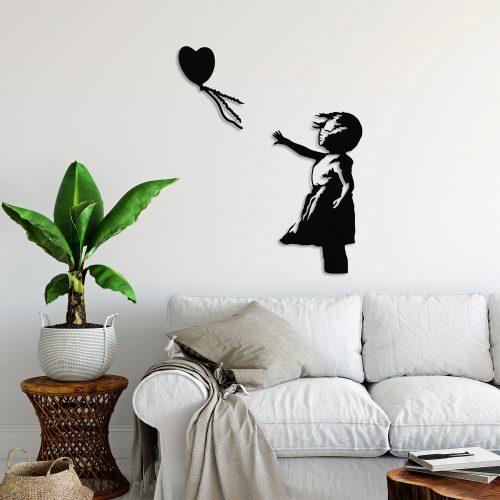 ASIR Nástěnná dekorace kovová BANKSY HOLČIČKA A BALÓNEK - Obrázek 2