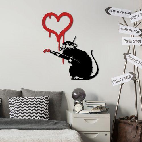 ASIR Nástěnná dekorace kovová BANKSY - KRYSA - Obrázek 2