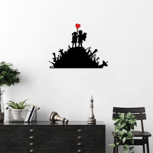 ASIR Nástěnná dekorace kovová BANKSY děti - Obrázek 2