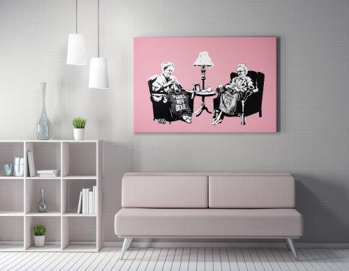ASIR Obraz na plátně (50 x 70) Banksy Street Art – Babičky