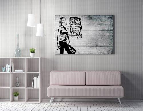 ASIR Obraz na plátně (50 x 70) Banksy Street Art – If you want to achieve Greatness