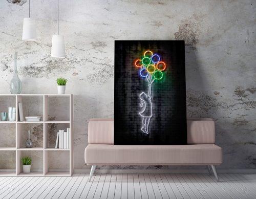 ASIR Obraz na plátně ( 50 x 70 cm) Dívka s balónky