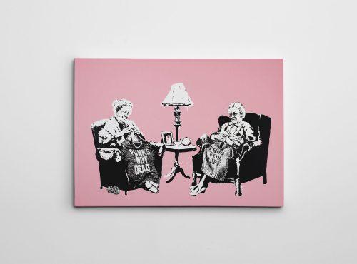 ASIR Obraz na plátně (70 x 100) Banksy Street Art – Babičky - Obrázek 2