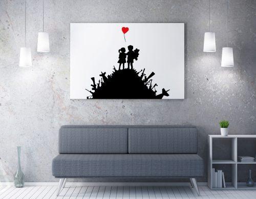 ASIR Obraz na plátně (70 x 100) Banksy Street Art – Láska hojí