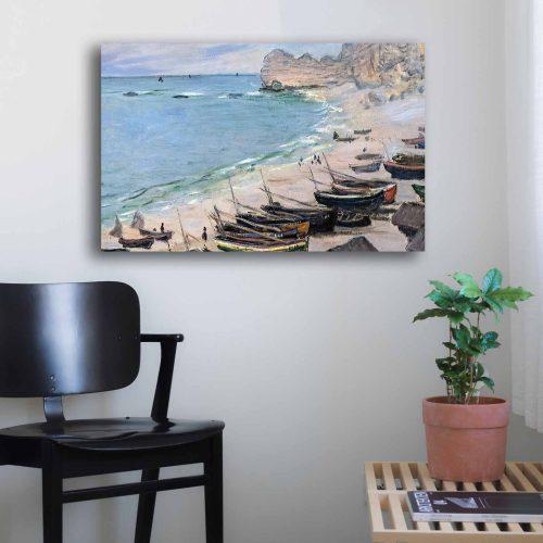 ASIR Obraz na plátně Claude Monet – Lodě na pláži v Etretat