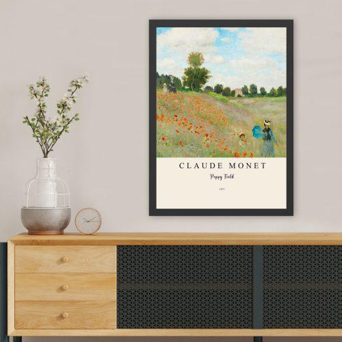 ASIR Obraz v rámu Monet POLE vlčích máků