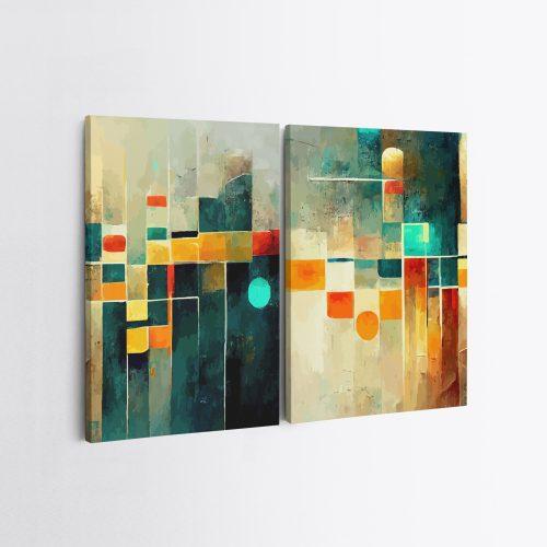 ASIR Set obrazů na plátně 2 ks ( 50 x 70 cm) Abstraktní malba - Obrázek 2