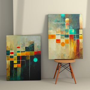 ASIR Set obrazů na plátně 2 ks ( 50 x 70 cm) Abstraktní malba