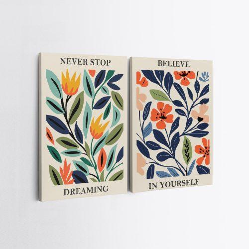 ASIR Set obrazů na plátně 2 ks ( 50 x 70 cm) Florální motivy - Obrázek 2