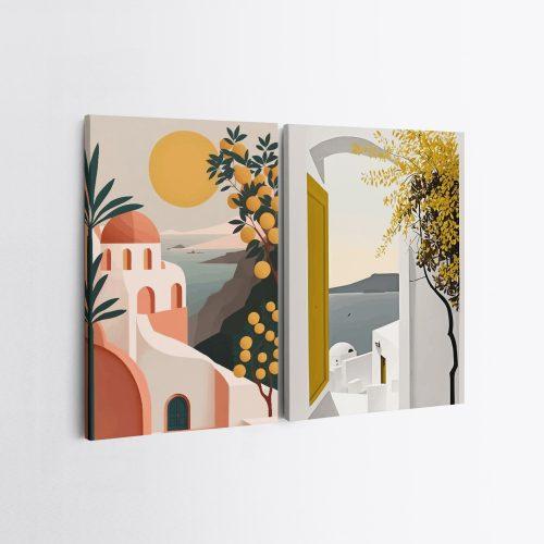 ASIR Set obrazů na plátně 2 ks ( 50 x 70 cm) Řecko - Obrázek 2