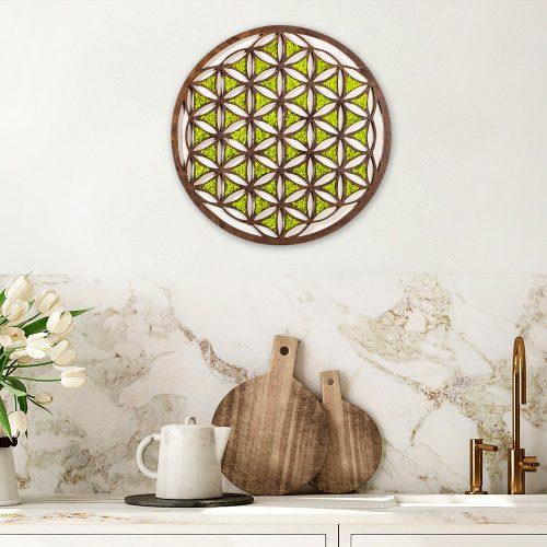 ASIR Kulatá nástěnná dekorace GEOMETRIC bronzová a zelená - Obrázek 2